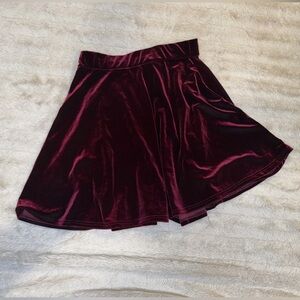 Red Velvet Skater Skirt